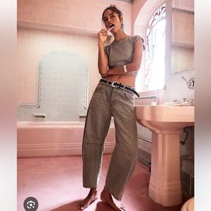 We the Free Gray Good Luck Barrel Jeans 31